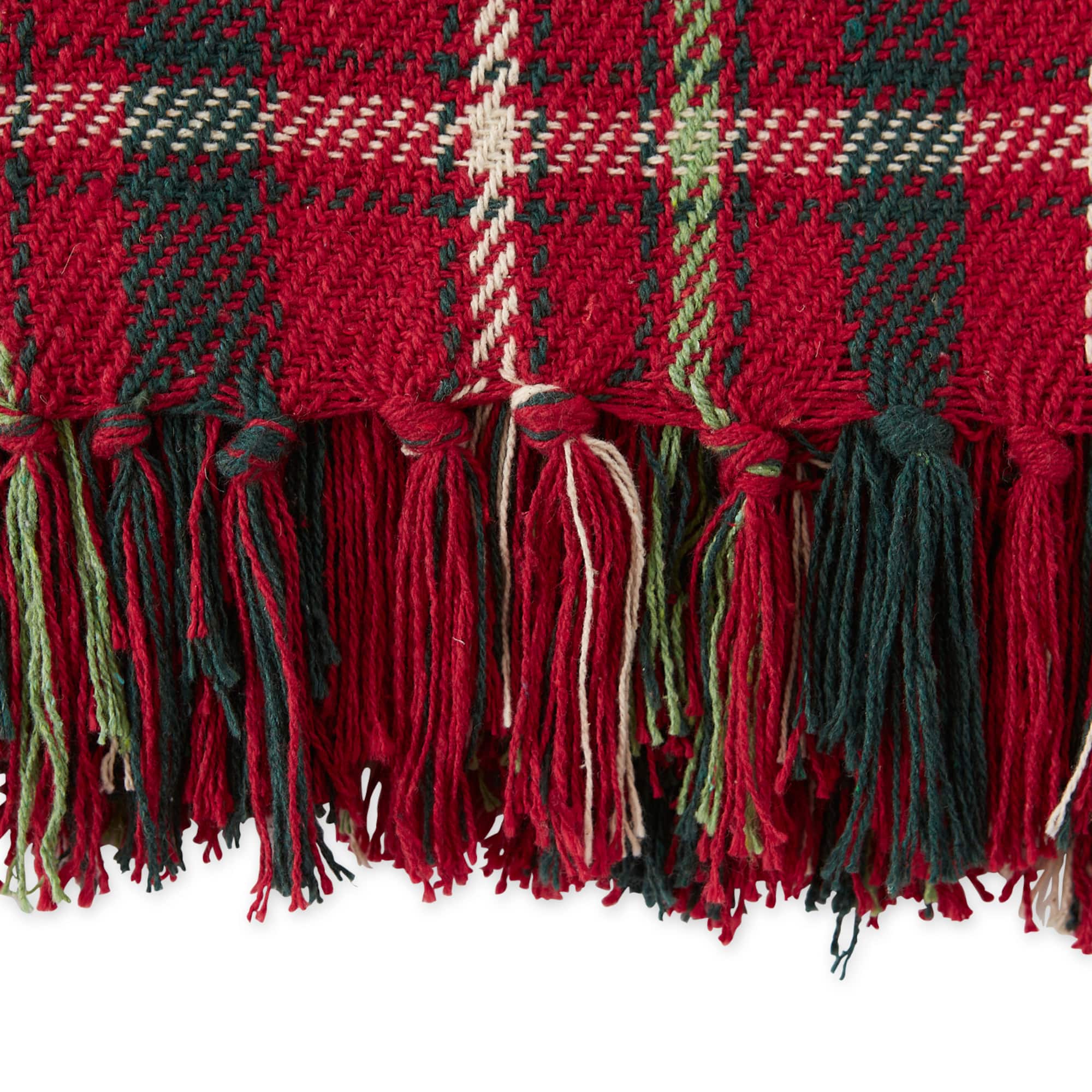 DII® Tartan Holly Plaid Recycled Cotton Throw